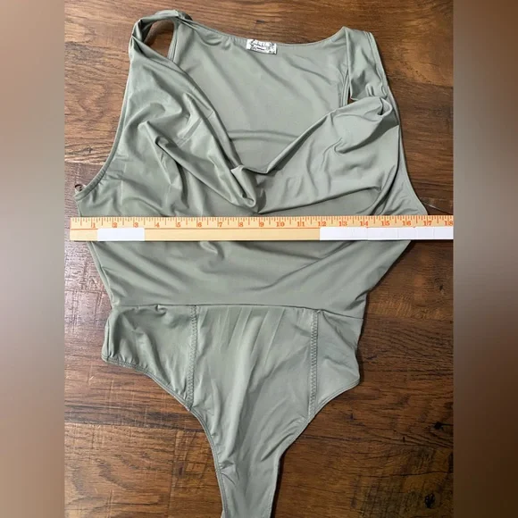 Free People Intimately Women XS Laurel Oak When And Where Bodysuit Cowl Neck - Picture 8 of 14